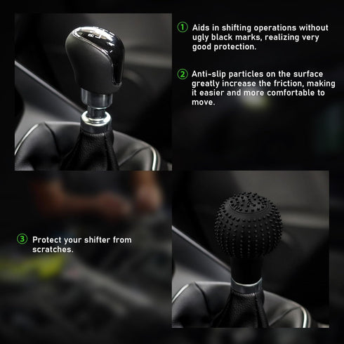 2 PCS Car Gear Shift Cover, Elastic Silicone Auto Gear Shift Knob Cover with Massage Design, Anti-Slip Manual Gear Shift Stick Protector, Car Acce...