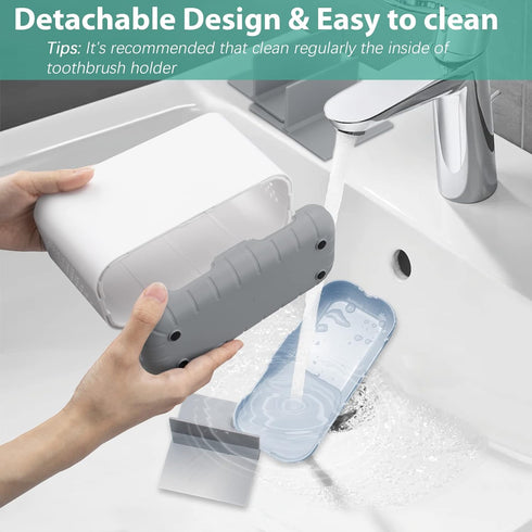 Boperzi Toothbrush and Toothpaste Holder Drainage for Bathroom Countertop with Adjustable Dividers, Large Toothpaste Caddy Organizer Storage Rusti...