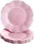 SILVER SPOONS Vintage Embossed Plastic Salad Plates for Party - 10 PC - Heavy Duty Disposable Dinner Set - 8.75” - Fine China Look Dishes - Perfec...