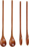 4 PCS Wooden Cooking Spoons 7.8" Long Wooden Spoons for Cooking Mixing Stirring, Long Handle Wood Spoon Kitchen Table Wooden Honey Spoon with Nice...