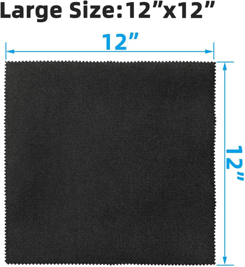 4 Pack Microfiber Gun Cleaning Cloth, 12"x12" Lint Free Gun Cleaning Rags, Reusable Microsuede Cleaning/Polishing Wipes Towels for Firearms, Knive...