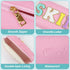 Letter Patch Makeup Bag, 2pcs Faux Leather Preppy Cosmetic Pouches Hair Skin Travel Bags with Chenille Letter for Girls (Pink, Cream)...