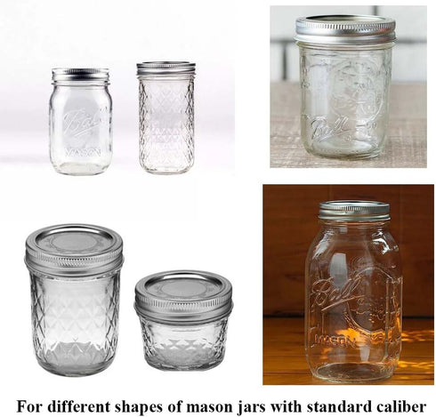 6 Pack Mason Jar Lights, 20 LED Solar Cold White Fairy String Lights Lids Insert for Garden Deck Patio Party Wedding Christmas Decorative Lighting...