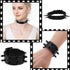 3 Pieces Punk Gothic Jewelry Accessories,Faux Leather Choker and PU Bracelet Cuffs Combo,Black Spikes Design...
