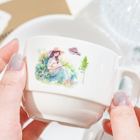 6pcs Decorative Adhesive Tapes INS Girls Coffee PET Tape Great for Bullet Journal Supplies, Arts, Scrapbook, DIY Crafts, Planners (zouguodejiejiao...