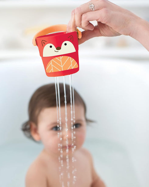 Skip Hop Baby Bath Toy Buckets, Zoo Stack & Pour Buckets, Pastel...