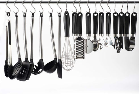 30 Pack Heavy Duty S Shaped Hooks - Stainless Steel, 2.5 inch Metal Hooks for Hanging in Kitchen, Bathroom, Bedroom and Office...