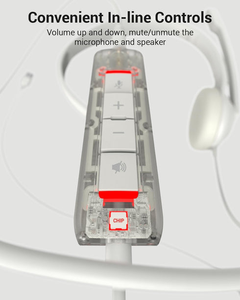 HW02 USB Headset with Microphone Noise Cancelling &in-line Control, Super Light, Ultra Comfort Computer Headset for Laptop pc, On-Ear Wired Office...