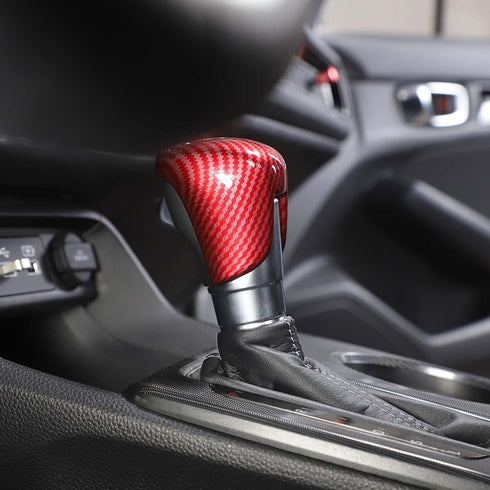 ABS Carbon Fiber Texture Car Center Control Gear Shift Knob Head Trim Cover,Gear Shift Knob Cover for Honda Civic 2022 (Red-Carbon Fber Texture)...