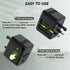 Universal International Power Travel Plug Adapter, 5 in 1 European Travel Plug Adapter W/ 3.5A 2xUSB-A and 2xUSB C Wall Charger and Worldwide AC O...