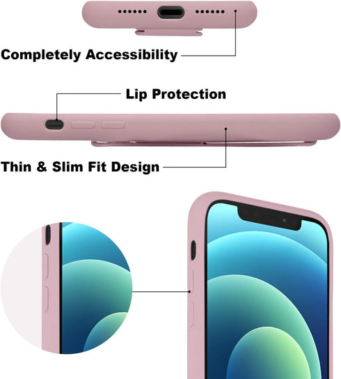 LAUDTEC Silicone Kickstand Case Compatible with iPhone 11, Vertical and Horizontal Stand Hand Strap Metal Kickstand Cover, Flexible Soft Liquid Si...