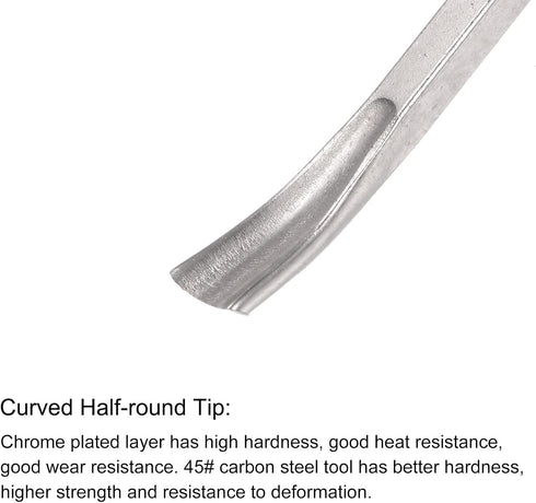 uxcell Wood Chisels Carving Knife, 10mm Chrome Plated 45# Carbon Steel Curved Half-round Tip Woodworking Hand Tool Graver 165mm (6.5-Inch) Length...