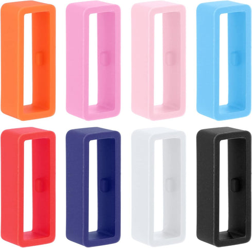 SAVITA 8pcs 22mm Watch Strap Holder Loop, Silicone Watch Band Keeper Multi Colors Holder Loops Watch Band Loop Watch Fastener Rings for Smartwatch...
