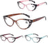 4 PACK Cat Eye Reading Glasses for Women Blue Light Blocking Readers with Spring Hinge Anti Glare UV?Mix,2.5?...