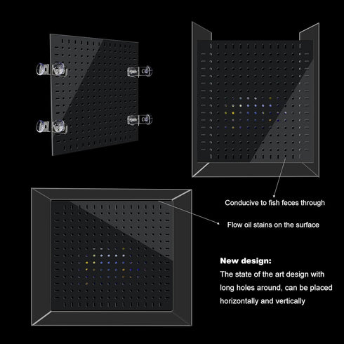 Fish Tank Divider Black 10 Gallon/20-Gal (extra high) Aquarium Divider with Suction Cups Accessories...
