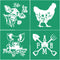 JAJADO Self Adhesive Silk Screen Stencil Farmhouse Stencils Farm Animal Stencils Silk Screen Transfers Reusable Chalk Paste Stencil Paint on Wood,...