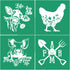 JAJADO Self Adhesive Silk Screen Stencil Farmhouse Stencils Farm Animal Stencils Silk Screen Transfers Reusable Chalk Paste Stencil Paint on Wood,...