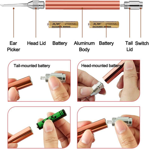 7 Pcs Upgraded Ear Wax Removal Kit with LED Light and Storage Box, Home Safe Ear Cleaner Curette, Ear Cleansing Tools with Led Flashlight for Kids...