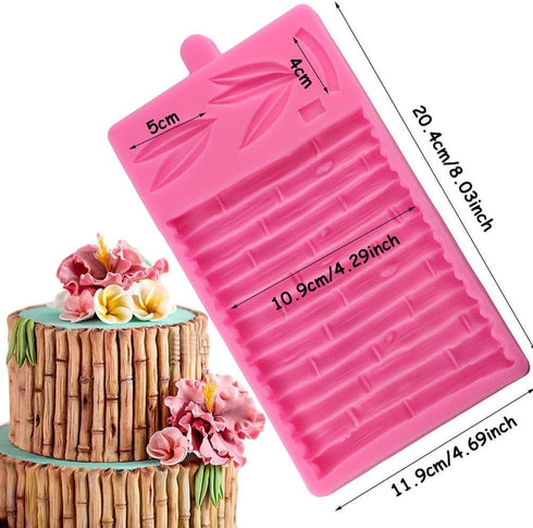 2Pcs/Set 3D Panda & Bamboo Silicone Molds Bamboo Cake Border Fondant Molds Sugarcraft Cake Decorating Tools Candy Chocolate Gumpaste Moulds Panda ...