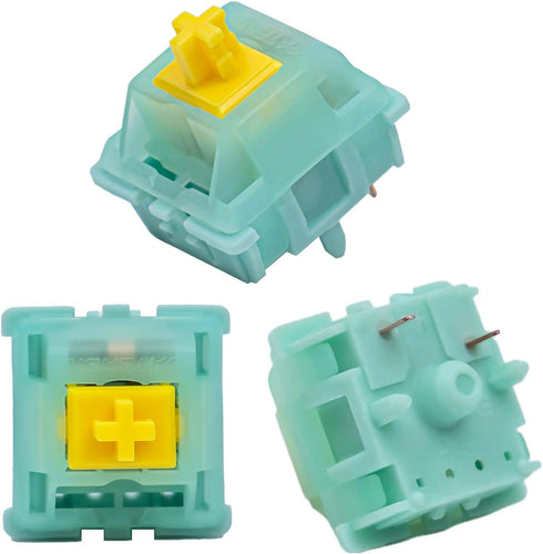 Gateron Jade Series G Pro Milky Yellow Linear Keyboard Switch,5-Pin 55gf Pre-lubed Gaming Keyboard Switch Compatible with All MX Mechanical Keyboa...