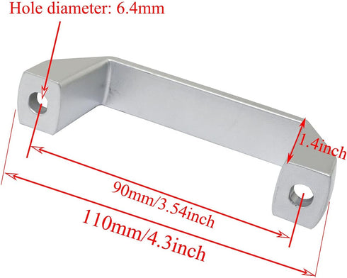 2-Pack Silver Aluminium Alloy Handle Rectangular Industrial Pull Handle for 20 Series Aluminum Extrusion Profile Accessories 90mm...