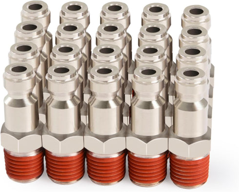 Automotive T-Style Air Plug, 1/4" NPT Male Pneumatic Plugs, Air Compressor Accessories Fittings(10-PACK)...