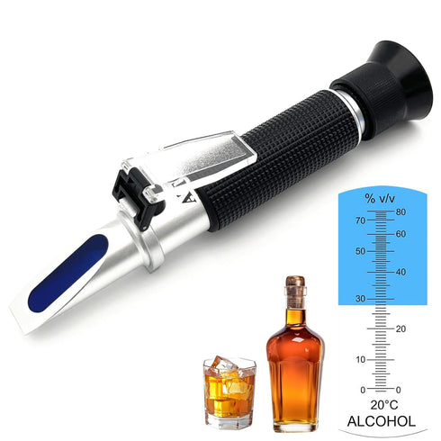 Alcohol Refractometer for Spirit Alcohol Volume Percent Measurement 0~80% v/v. Alcohol Volume Meter for Alcohol Liquor Production Spirit Alcohol M...