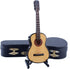 Dselvgvu Wooden Miniature Guitar with Stand and Case Mini Musical Instrument Miniature Dollhouse Model Home Decoration (6.51"x2.28"x0.89")...