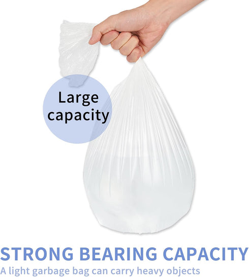 4-gallon Strong Trash Bags Garbage Bags, Bathroom Trash Can Bin Liners, Small Plastic Bags for Home, Office, Kitchen, Bedroom, Clear...