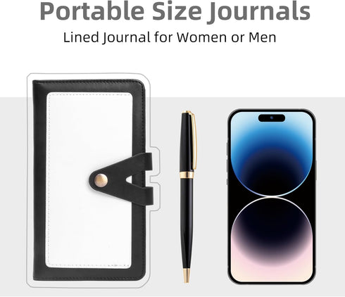 Small Journal Notebook for Writing, Leather Journal for Women and Men with Front Pocket and V-Shape Buckle Closure 200 Pages 100 GSM, Cute Pocket ...