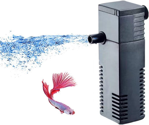Mini Aquarium Filter Internal Submersible Fish Turtle Tank Filter (60 GPH)...