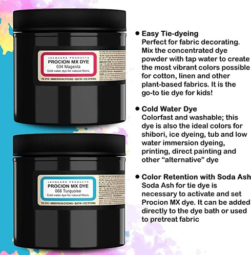 Jacquard Procion Mx Dye - Undisputed King of Tie Dye Powder - Medium Blue - 8 Oz - Cold Water Fiber Reactive Dye Made in USA...