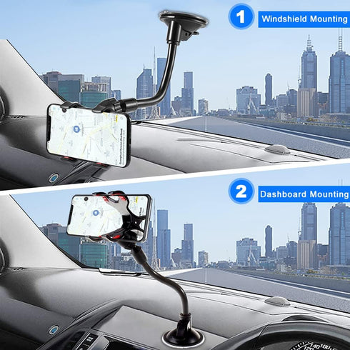 Car Phone Holder Mount Cell Phone Stand Windshield Dashboard Car Mount 360 Rotation for iPhone 15 14 13 12 11 Pro Max XS X XR 8 SE/Samsung Galaxy ...