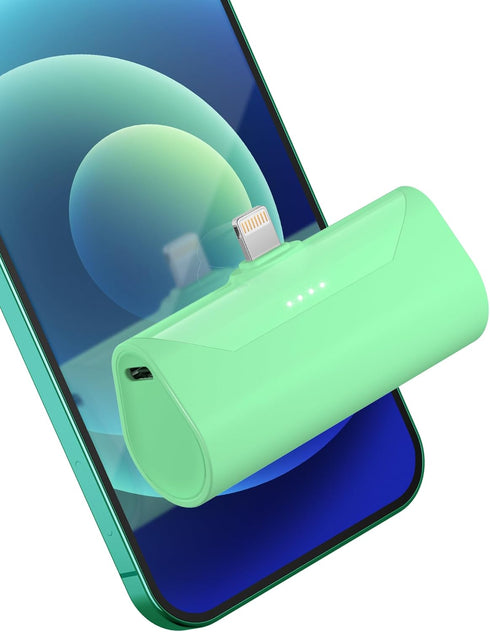 Green Small Portable Battery Charger 4800mAh, Tiny Power Bank Ultra-Compact 15W Fast Charging Mini Battery Pack Power Charger for iPhone 14 Pro/13...