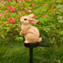 Rabbit Garden Ornaments Bunny Decor Solar Outdoor Statue Animal Lawn Yard Decorations Outside Stake Waterproof Patio Cute Brown Hare Figurines Lig...