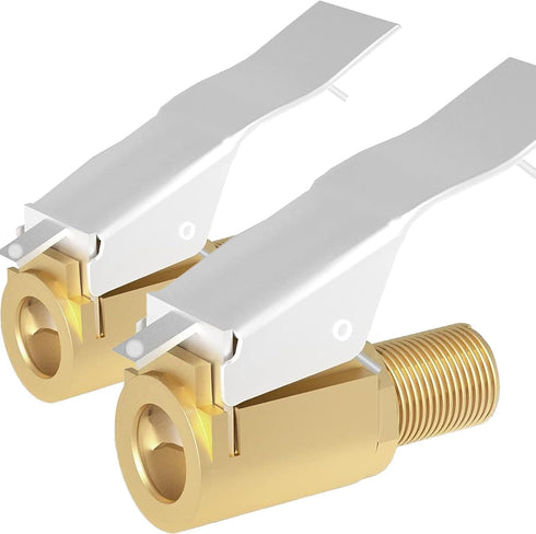 HIYITKS Air Chuck with Clip Adapter, Brass Locking Tire Inflator Nozzle Adapter Connect, No Leakage 250 PSI Tire Chucks for Vehicle Inflator Compr...