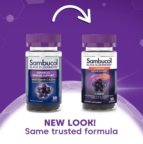 Sambucol Black Elderberry Gummies with Vitamin C & Zinc - Sambucus Elderberry Gummies for Immune Support, High Antioxidants, Gluten Free, Vegan, E...