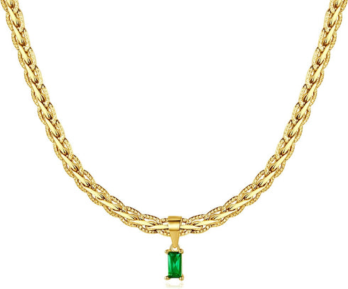 18K Gold Filled Vintage Choker Necklace Women Choker Necklace Waterproof Gold Gift for Women Necklace Jewelry Anti Tarnish Gemstone Zircon Necklac...