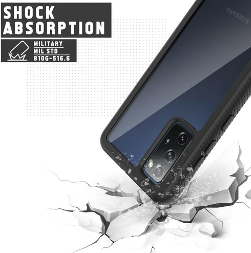 KIOMY Clear case for Samsung Galaxy S20 FE 5G Hybrid Hard PC Back with Soft TPU Shockproof Bumper Protection Cover 2 in 1 Dual Layer Design with B...