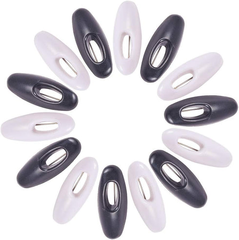 WANDIC Safety Pins, 50 Pcs Black and White Plastic Cover Pins Scarf Safety Pins, Hijab Sari Pins, Brooch Pins, Safety Locking Adult Clothes Diaper...