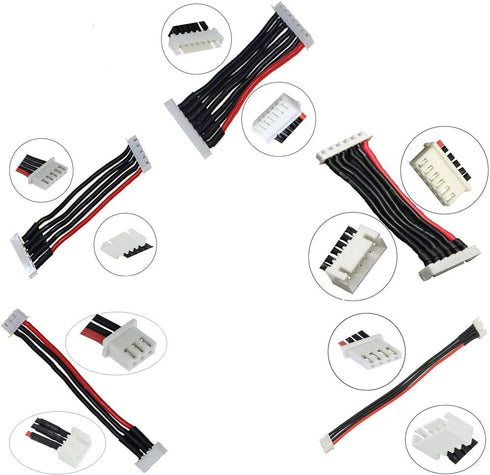 2S/3S/4S/5S/6S Battery Balance Charger Silicone Wire Extension Lead JST-XH Connector Adapter Plug Battery Wire Balance Leads Extension Cable for L...