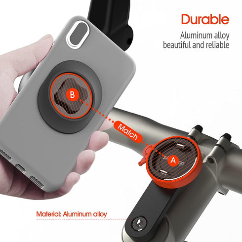sincetop Bike Phone Mount for Mountain Bicycle, Universal Aluminum Road Bike Stem Cap Cell Phone Holder, Connect Quickly Riding Clip Stand, MTB Ha...
