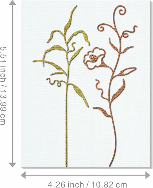 Morning Glory Plant Metal Cutting Dies for Card Making, Paper Embossing Die Cuts Kit Templates, Storage Pockets Supplies, Photo Frame Album DIY Sc...