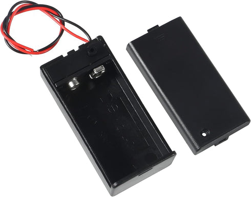 10Pcs 9V Battery Holder, 9 Volt Battery Holder with Switch, 9v Battery Case Connector Wire Spring Clip DIY Plastic Cell Batteries Container Power ...
