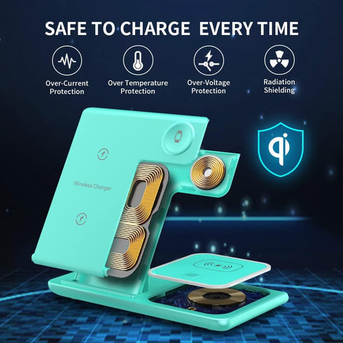Wireless Charger, 3 in 1 Wireless Charging Station for Apple iPhone/iWatch/Airpods,iPhone 15,14,13,12,11 Series/Pro/Pro Max/XS Max/XR/XS/X/8/Plus,...