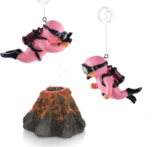 Adventure! Cute Little Diver Fish Tank Decorations, 3 Pack Floating Aquarium Decoration, Funny Fish Tank Decor, Retro Old Octopus Wreck Ornament A...