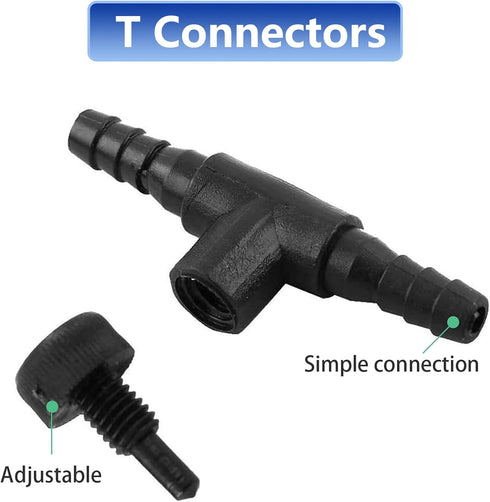 Aquarium Control Valves,10 Pack T Shaped Control Valve,Single Way Plastic Air Flow Control Regulator,for Fish Tank (Black)...