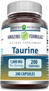 Amazing Formulas Taurine 1000 Mg per Serving 200 Capsules Amino Acid Supplement | Non-GMO | Gluten Free | Made in USA...