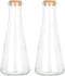 Magic Season Decorative Glass Bottles with Cork Stoppers (12 fl oz. Tapered Bottles / 2 Pcs)...