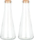 Magic Season Decorative Glass Bottles with Cork Stoppers (12 fl oz. Tapered Bottles / 2 Pcs)...